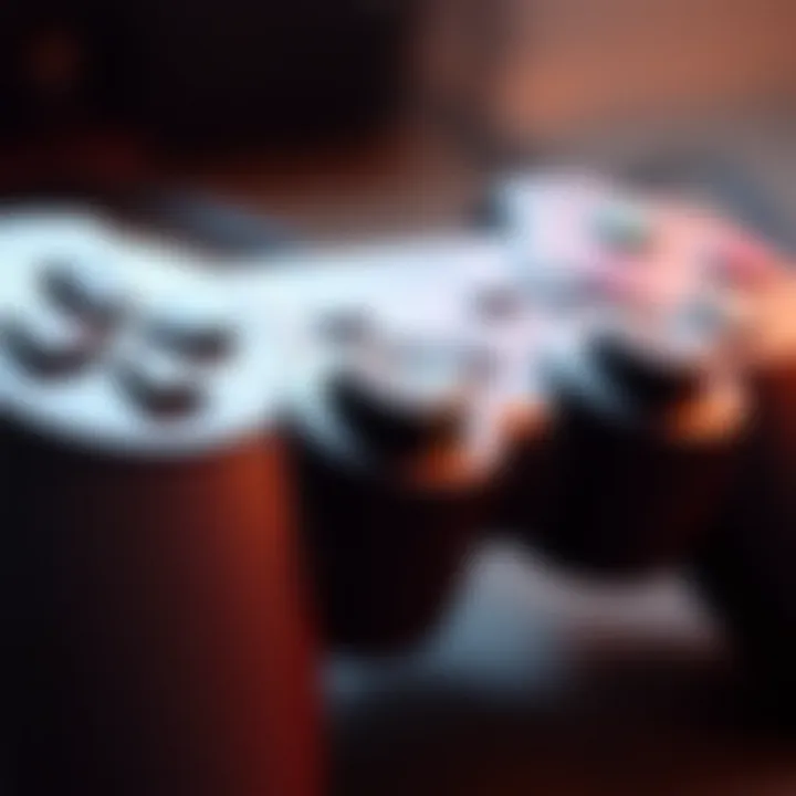 A close-up of PS2 controller featuring its unique design