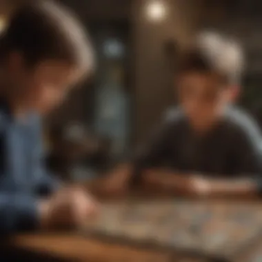 Collaborative Play in Puzzle Solving Children focused on assembling a puzzle together
