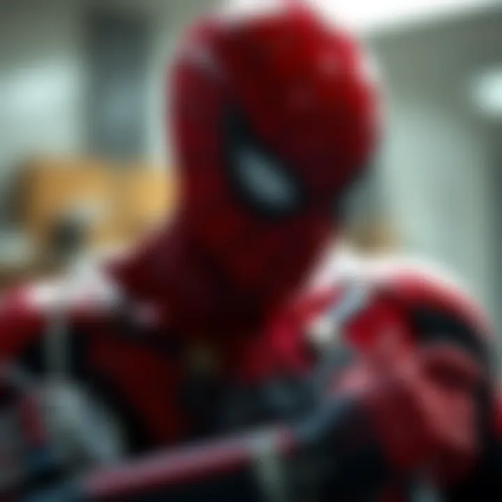 Detailed craftsmanship of a high-tech Spider-Man suit.