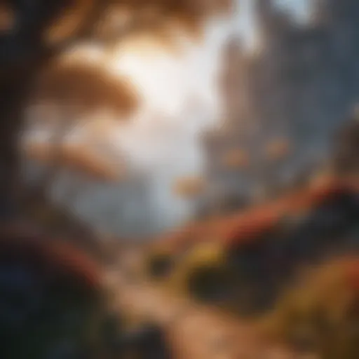 An ethereal landscape showcasing the realms of the Shadowlands