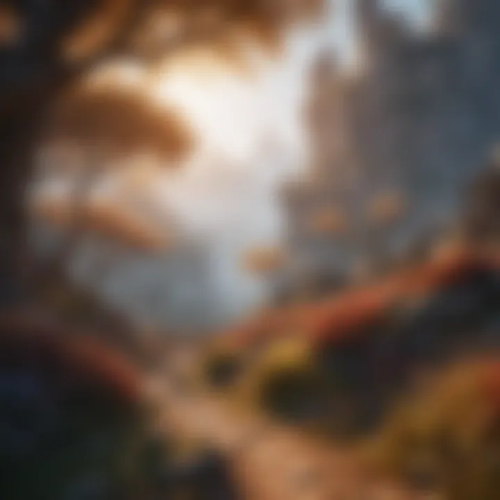 An ethereal landscape showcasing the realms of the Shadowlands