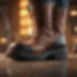 Detailed view of Sloshers Boots showcasing unique design elements