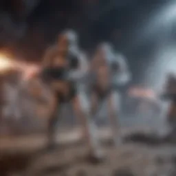 Star Wars Battlefront gameplay screenshot showcasing a large battle scene