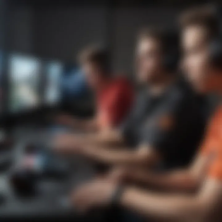 Group of gamers using SteelSeries gear in an intense gaming session