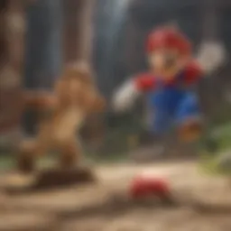 Dynamic gameplay scene featuring iconic characters in action