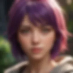 A detailed character design showcasing unique features and vibrant colors