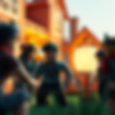 A Roblox scene with a creative community collaborating on house projects