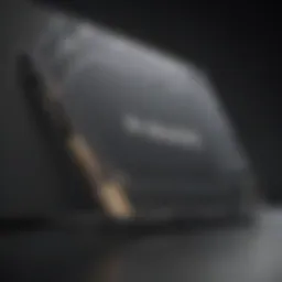 A detailed view of a solid-state drive showcasing its sleek design and components