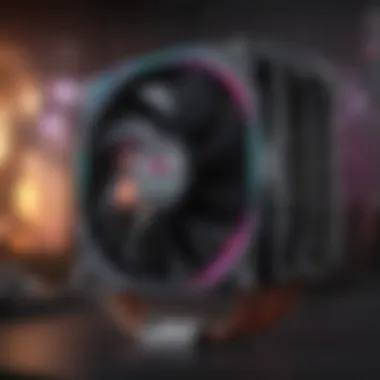An AIO CPU cooler showcasing its sleek design and RGB lighting