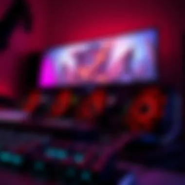 Aesthetic Gaming Setup with ARGB Fans Aesthetic gaming setup with synchronized ARGB fans
