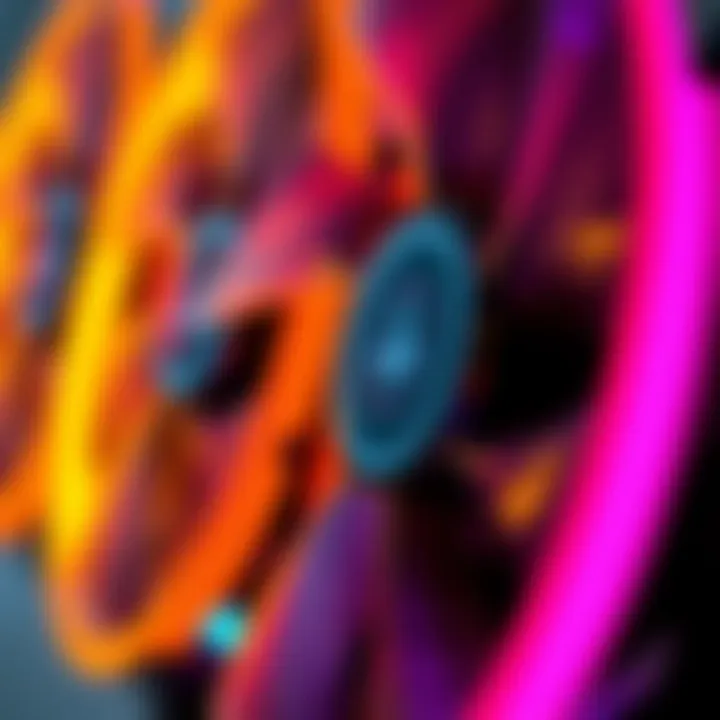 Performance-Focused ARGB Fan Blades Close-up of high-performance ARGB fan blades