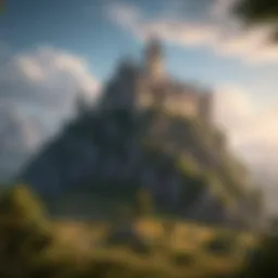A majestic castle overlooking a vibrant landscape
