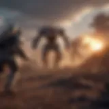 A dynamic battlefield scene showcasing strategic gameplay in a mobile war game