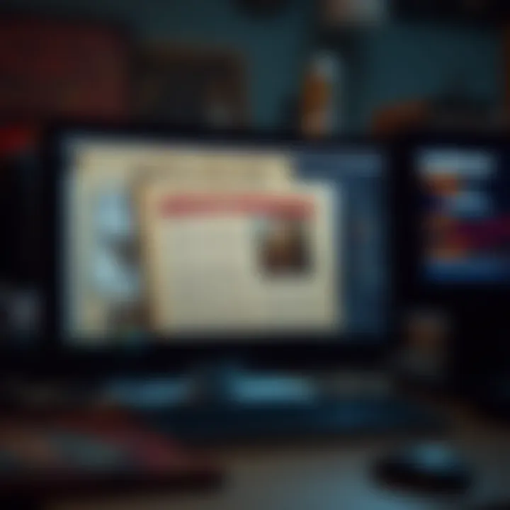 A guidebook and character sheets displayed on a computer screen