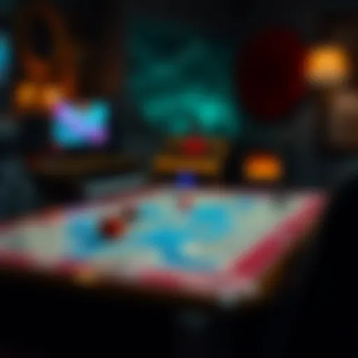 Virtual D&D Tabletop Experience A virtual D&D tabletop setup with digital dice and maps