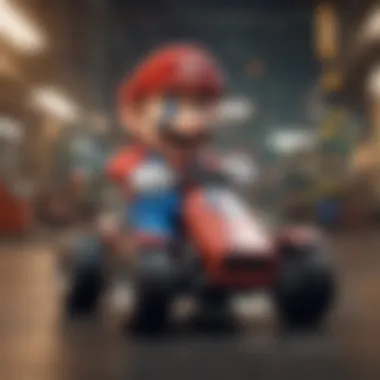 An array of iconic characters from the Mario Kart series