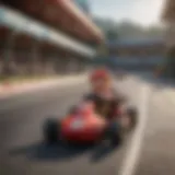 A vibrant track from Mario Kart showcasing its unique design