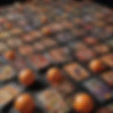 Dragon Ball Z Card Collection A collection of Dragon Ball Z collectible cards displayed in an organized manner