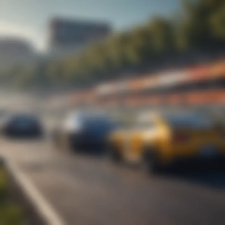 A vibrant community event with players engaging in racing tournaments