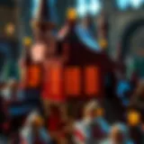 Intricate Design of Gryffindor LEGO Set Detailed view of Gryffindor LEGO set showcasing intricate design elements