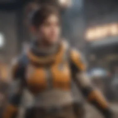 An Apex Legends player engaged in a competitive match, highlighting gameplay mechanics.