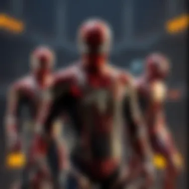 Evolution of Iron Spiderman's Suit Design Concept art displaying the evolution of Iron Spiderman's suit design.