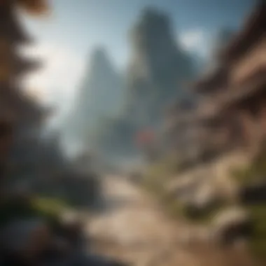 Immersive Game Environment A detailed illustration of the game environment inspired by Journey to the West.