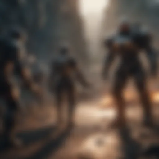 A dynamic online gameplay scene showcasing teamwork among players.