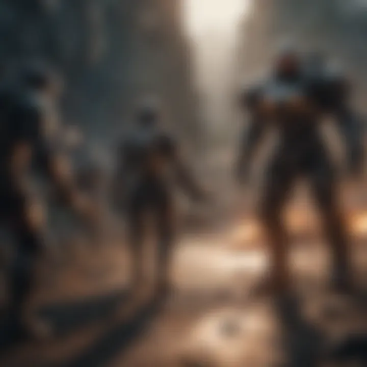 A dynamic online gameplay scene showcasing teamwork among players.
