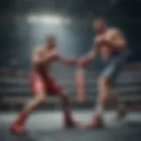 A dynamic match showcasing characters in the boxing ring