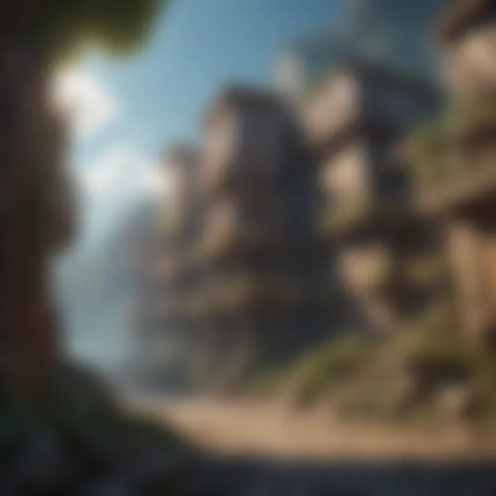 A visually captivating landscape depicting the world of Titan anime, illustrating its rich artistic influences.
