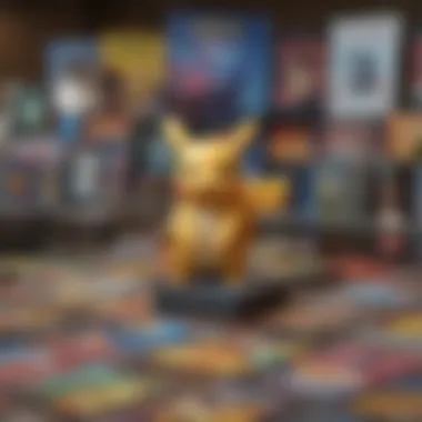 Close-Up of Pokémon Cards and Collectibles A close-up of Pokémon cards and collectibles on sale