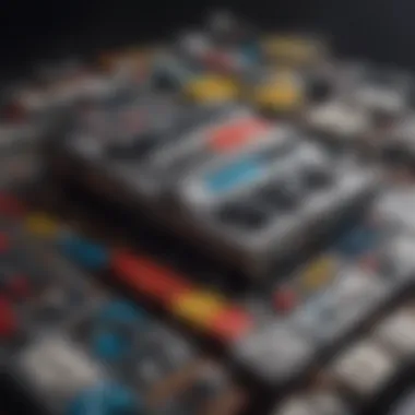 Nostalgia of NES and Lego Combined A nostalgic display of NES consoles and Lego bricks