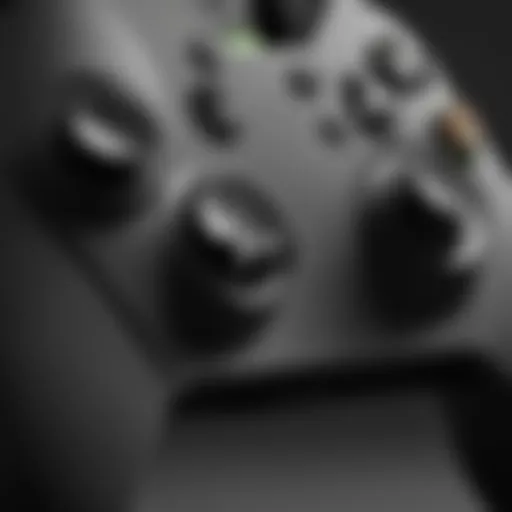 Detailed view of the Xbox FPS controller showcasing its ergonomic design.