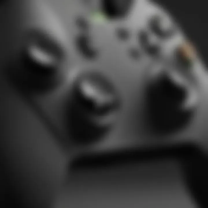 Detailed view of the Xbox FPS controller showcasing its ergonomic design.