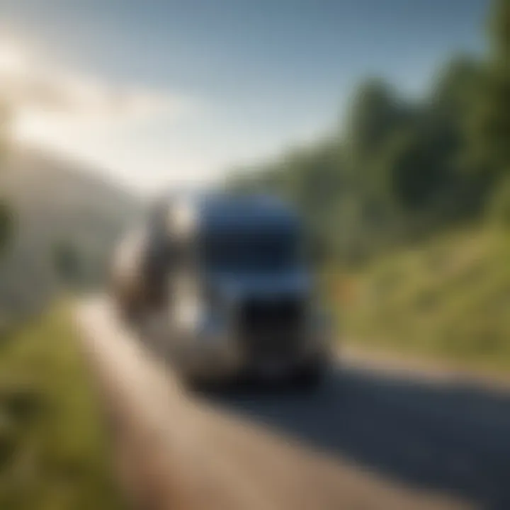 Truck driver enjoying serene countryside drive