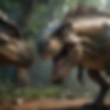 Close-up of a fierce dinosaur encounter in Turok