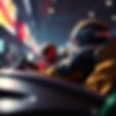 Intense Racing Competition A vibrant scene of two players engaged in an intense car racing competition