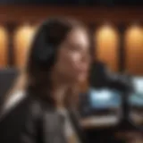 Voice actor recording session