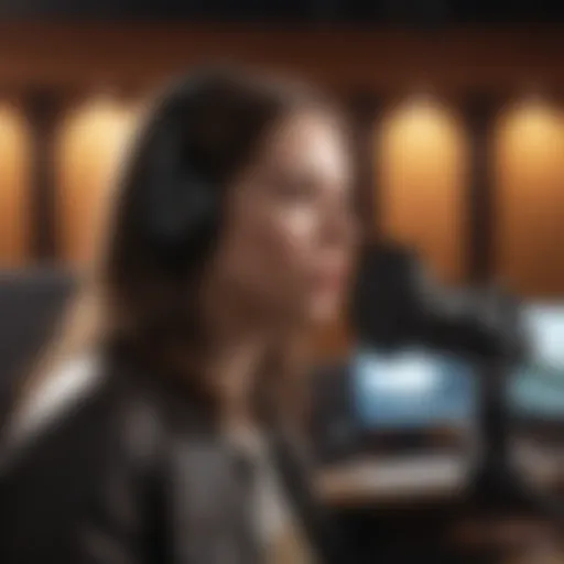 Voice actor recording session