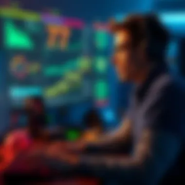 An individual analyzing gaming metrics and statistics