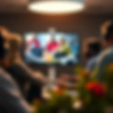 A virtual meeting with gaming professionals discussing projects