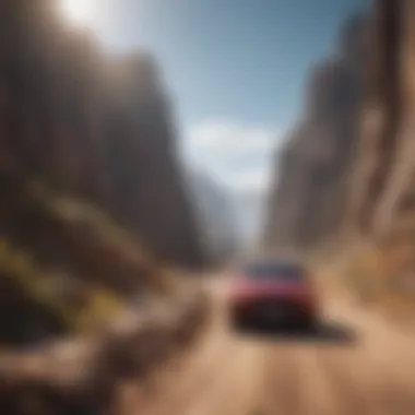 Virtual driver navigating a challenging mountain pass