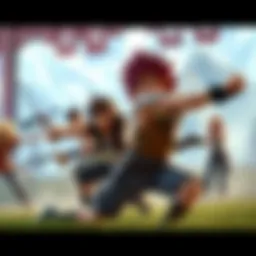 A vibrant scene depicting characters from Fairy Tail in action