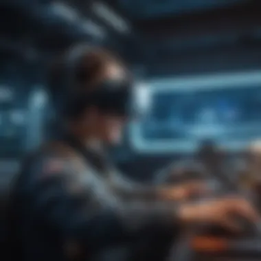 Futuristic VR Gaming Illustration of futuristic virtual reality gaming experience
