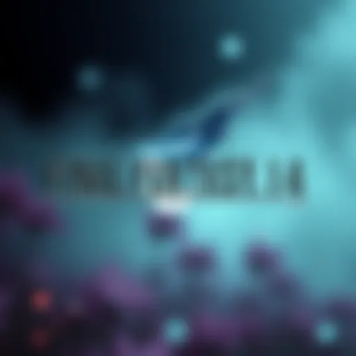 Final Fantasy 14 Logo Showcase Aesthetic depiction of the Final Fantasy 14 logo