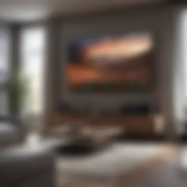 Stylish OLED Home Setup A sleek living room setup featuring an OLED television as the centerpiece