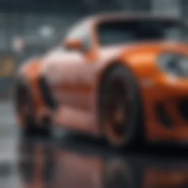 High-Performance Car Customization in Forza Close-up of a high-performance car customization
