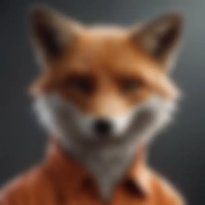 Anthropomorphic fox character displaying cunningness and wit