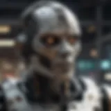 Futuristic robot in sci-fi movie